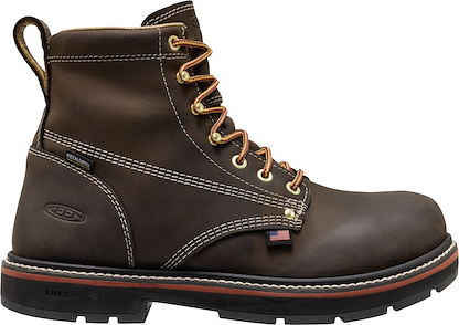 KEEN Utility Men's 6" Liberty Carbon Composite Toe Waterproof 90° Heel Work Boot Coffee Bean/Black - 1032240