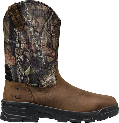 KEEN Utility Men's 10" Flatland Soft Toe Waterproof Pull-On Work Boots Mossy Oak Break Up Country - 1032344