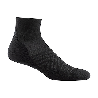 Darn Tough Men's Run Quarter Ultra-Lightweight with Cushion Sock Black - 1040-BLACK