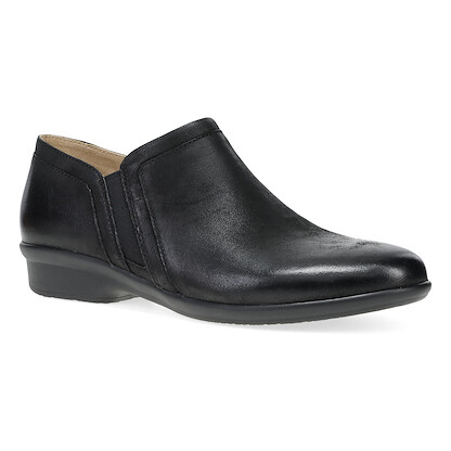 Dansko Women's Cheryl Low Ankle Bootie Wide Black Burnished Nubuck - 10501020200