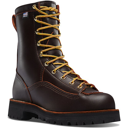 DANNER WORK Unisex 8" Rain Forest Soft Toe EH Waterproof Work Boot Brown - 10600