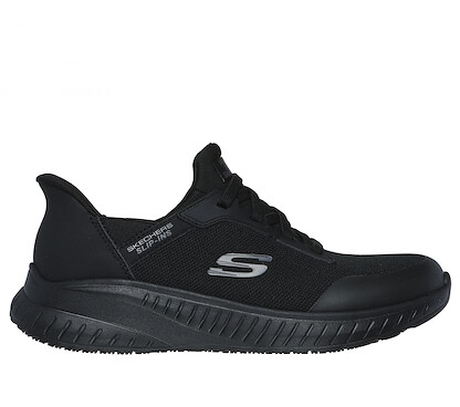 SKECHERS WORK Women's Slip-Ins Squad Chaos SR - Adelo Soft Toe EH Work Shoe Black - 108159