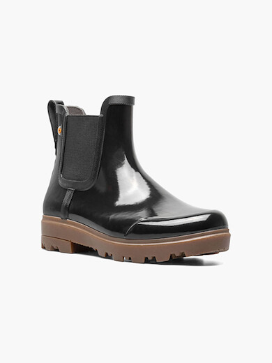BOGS Women's Holly Chelsea Shine Rain Boot Black - 72864-001