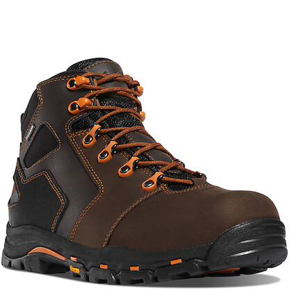 DANNER WORK Men's 4.5" Vicious Composite Toe Waterproof Work Boot Brown/Orange - 13860