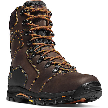 DANNER WORK Men's 8" Vicious Composite Toe Waterproof Work Boot Brown/Orange - 13868