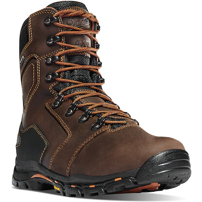 DANNER WORK Men's 8" Vicious Composite Toe Waterproof 400g Work Boot Brown/Orange - 13874
