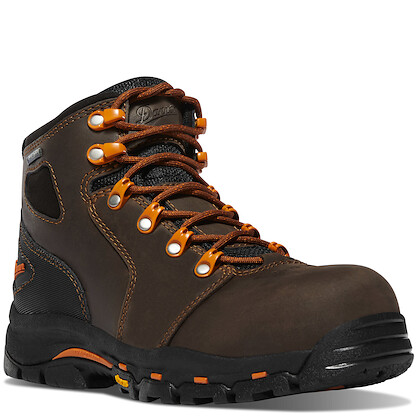 DANNER WORK Women's 4" Vicious Composite Toe Waterproof Work Boot Brown/Orange - 13884