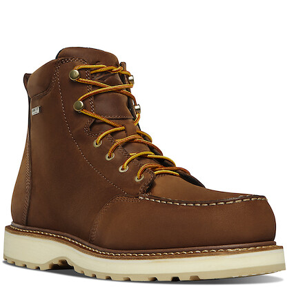 DANNER WORK Men's 6" Cedar River Moc Toe Aluminum Toe Waterproof Work Boot Brown - 14301