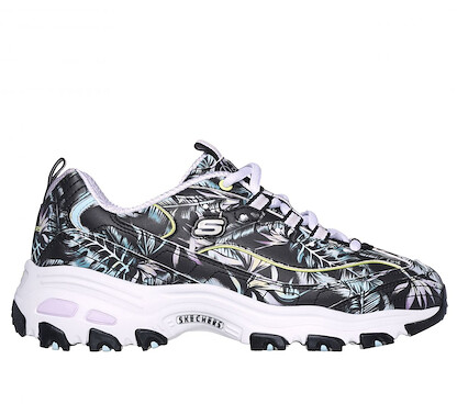 Skechers Women's D'Lites - Botanical Oasis Sneaker Black/Multi - 149619-BKMT