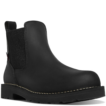 DANNER WORK Men's 5" Bull Run Soft Toe EH Chelsea Work Boot Black - 15483