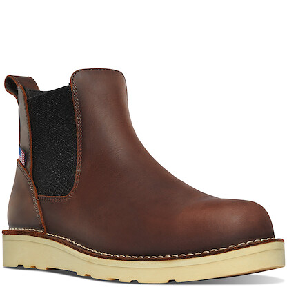 DANNER WORK Men's 6" Bull Run Chelsea Steel Toe Work Boot Brown - 15484