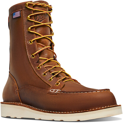 DANNER WORK Men's 8" Bull Run Moc Toe Soft Toe EH Work Boot Tobacco - 15541