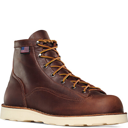 DANNER WORK Men's 6" Bull Run Soft Toe EH Work Boot Brown - 15552