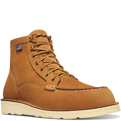 DANNER WORK Men's 6" Bull Run Moc Toe Soft Toe EH Work Boot Wheat - 15577