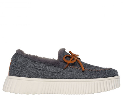 Skechers Women's Cozy Ojai Moccasin Slipper Dark Gray - 169028-DKGY