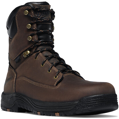 DANNER WORK Men's 8" Caliper Aluminum Toe Waterproof Work Boot Brown - 19459