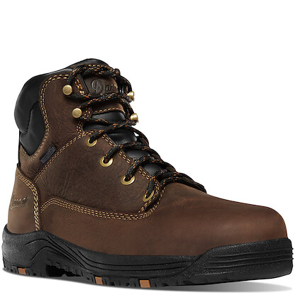 DANNER WORK Women's 5" Caliper Soft Toe EH Waterproof Work Boot Brown - 19460