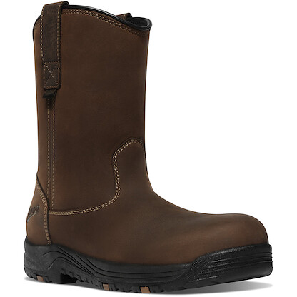 DANNER WORK Men's 10" Caliper Wellington Soft Toe EH Work Boot Brown - 19490