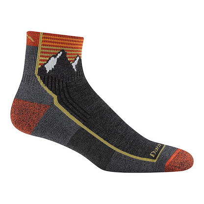 Darn Tough Men's Hiker Quarter Midweight with Cushion Socks Mountain Gray - 1959-MOUNTAIN GRAY