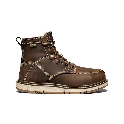 KEEN Utility Women's 6" San Jose Aluminum Toe Waterproof Work Boot Sky Cascade Brown/Gum - 1030884