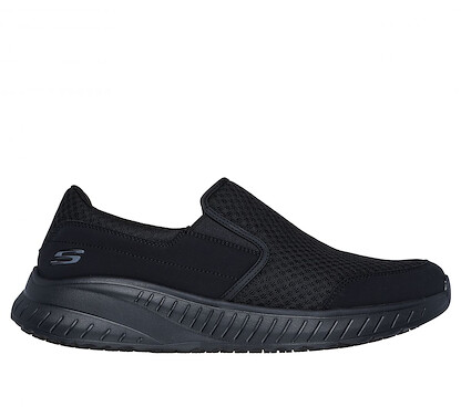 SKECHERS WORK Men's Squad Chaos - Urgran Food Soft Toe EH Slip Resistant Work Shoe Black - 200273-BLK