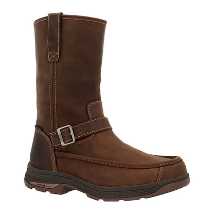GEORGIA BOOT Men’s 11”  Athens SuperLyte Waterproof Wellington Soft Toe Pull-On Boot Brown - GB00723