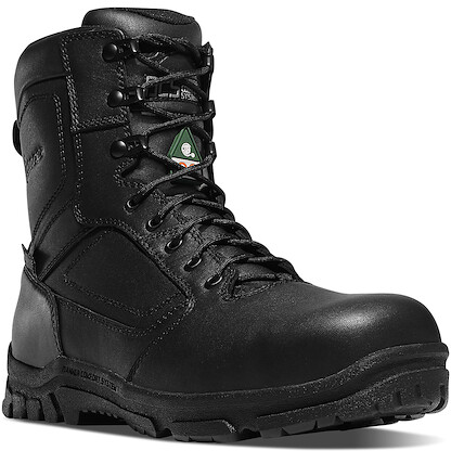 DANNER WORK Men's 8" Lookout EMA/CSA Side-Zip Composite Toe PR Pathogen Resistant Work Boot Black - 23826