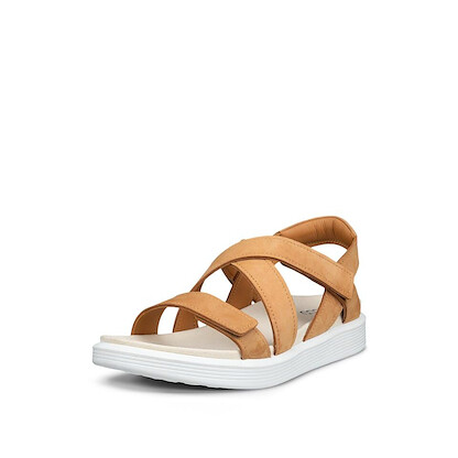 ECCO Women's Soft Cross Strap Sandal Lion Nubuck Leather - 23881302021
