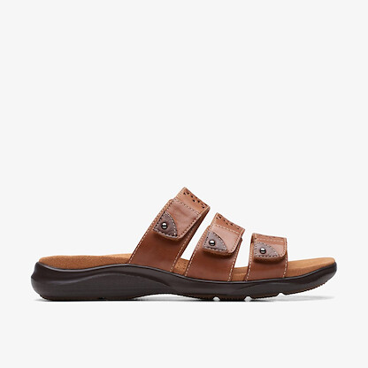 Clarks Women's Kitly Walk Sandal Tan Leather - 26172147