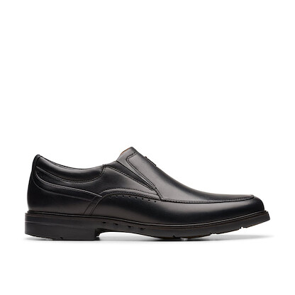 Clarks Men's Un Kendric Go Slip-On Black Leather - 26179989