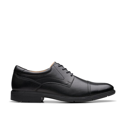 Clarks Men's Eldredge Cap Toe Black Leather - 26180259