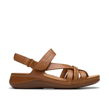 Clarks Women's Cecily Strap Sandal Tan Combination - 26181427