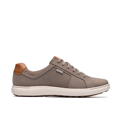 Clarks Men's Mapstone Lace Sneaker Grey Nubuck - 26187384