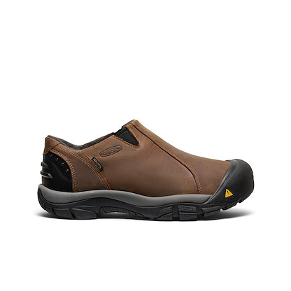 KEEN Men's Brixen Waterproof Insulated Slip On Shoe Slate Black/Madder Brown - 1030990
