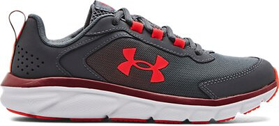 Under Armour Boys' Grade School UA Assert 9 Running Shoes Versa Pitch Gray/Red/Pink - 3024633-106