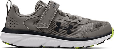 Under Armour Boys' Pre-School UA Assert 9 Alternate Closure Running Shoes Concrete/White/Black - 3024635-100