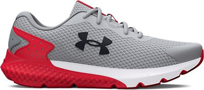 Under Armour Boys' Pre-School UA Charged Rogue 3 Alternate Closure Running Shoes Mod Gray/Red/Black - 3024982-104