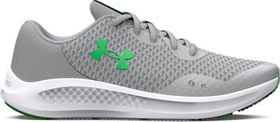 Under Armour Boys' Grade School UA Charged Pursuit 3 Running Shoes Mod Gray/Mod Gray/Green Screen - 3024987-102