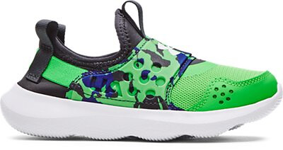 Under Armour Boys' Pre-School UA Runplay Camo Running Shoes Stadium Green/White/White - 3025191-300