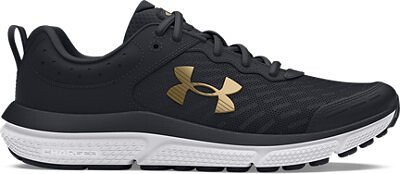 Under Armour Girls' Grade School UA Assert 10 Running Shoes Black/Black/Metallic Gold - 3026189-001