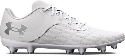 Under Armour Unisex UA Magnetico Select 3 FG Soccer Cleats White/White/Metallic Silver - 3027039-100