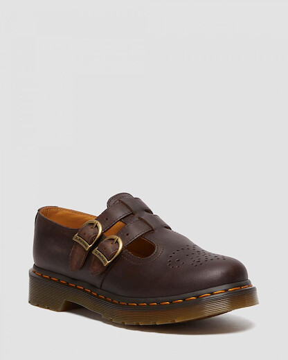 Dr Martens Women's 8065 Mary Jane Dark Brown Crazy Horse Leather - 30914201