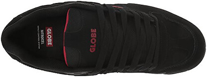 Globe Men's Fury Shoe, black/red/tobacco gum, 7.5 M US