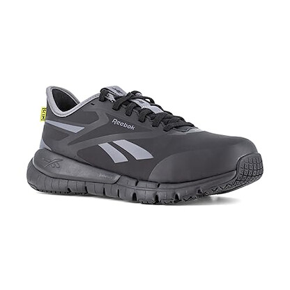 Reebok Work Men's Flex Trainer Work with Elevated Ease On/Off Black Composite Toe Shoe