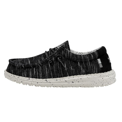 HEY DUDE Shoes Boys' Wally Youth Stretch Black  - 40050-001