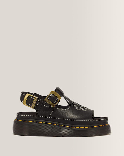 Dr Martens Women's Dunnet Flower Sandal Black AR Rogue Leather - 40526001