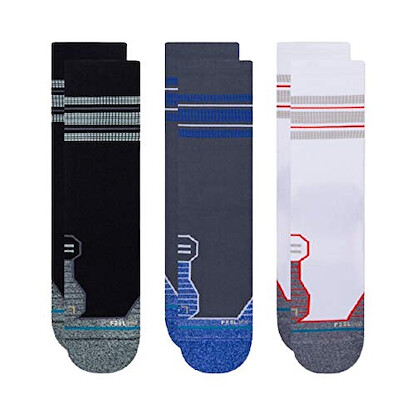 Stance Unisex Manor Running Crew Socks 3 Pack (Black, Grey. White)
- A448A21MAN-MUL