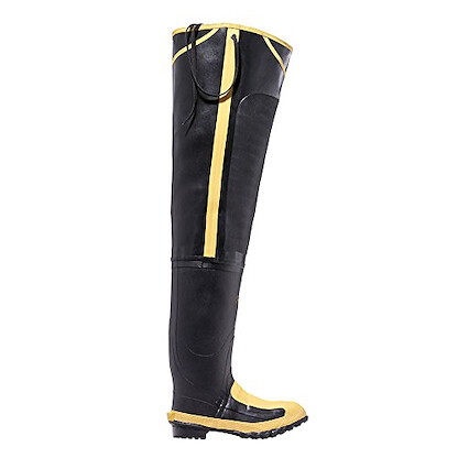 LACROSSE WORK Men's 32" Met Hip Steel Toe Internal Metatarsal Guard Waterproof Work Boot Black - 24509099