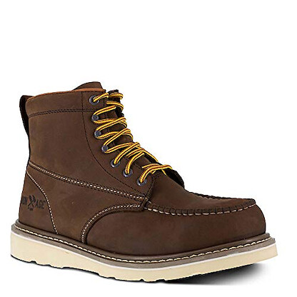 IRON AGE Men's 6" Reinforcer Steel Toe Moc Toe Wedge Sole Work Boot Brown - IA5061