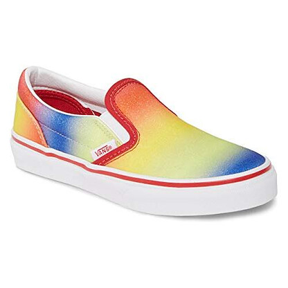 VANS Kids' Rainbow Glitter Classic Slip-On Shoe Rainbow - VN0A4BUTV4G